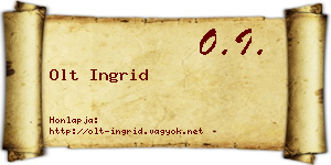 Olt Ingrid névjegykártya